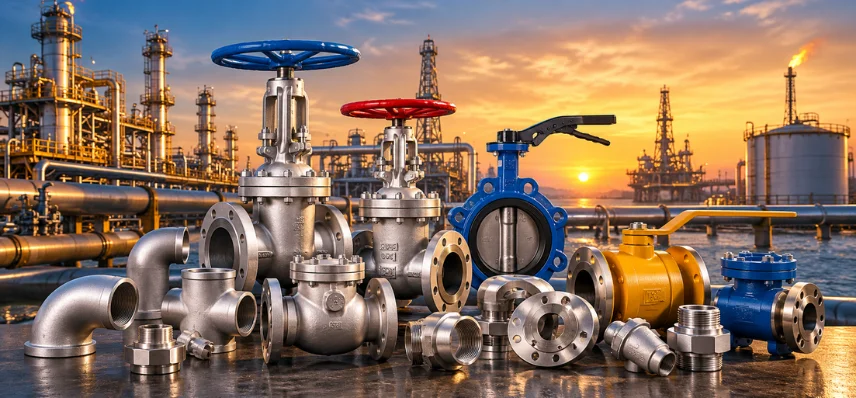 Industrial valves and fittings for oil and gas applications in Saudi Arabia
